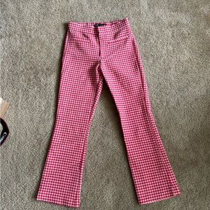 Gingham Zara trousers xs red pink